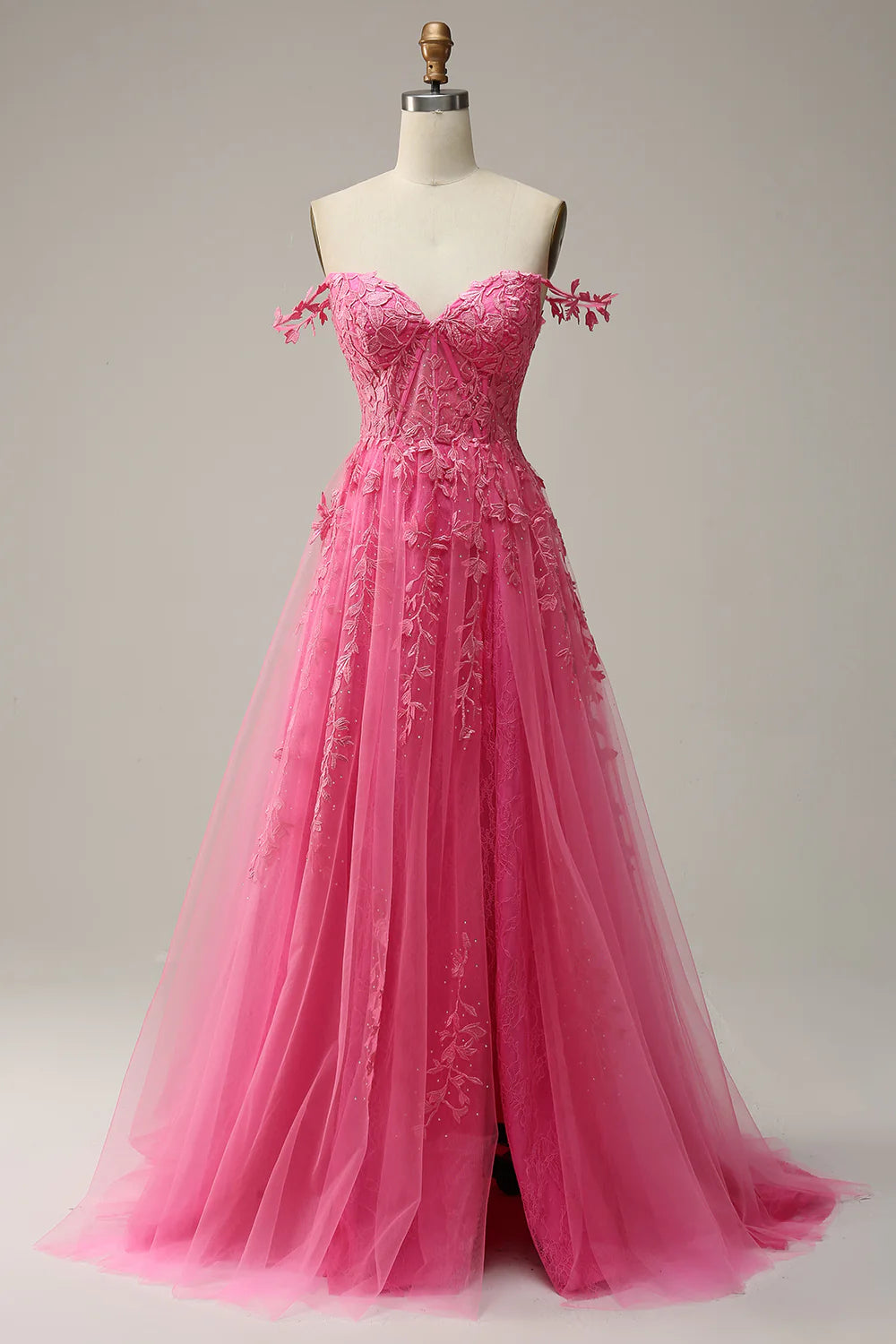 A Line Spaghetti Straps Prom Party Dresses With Appliques