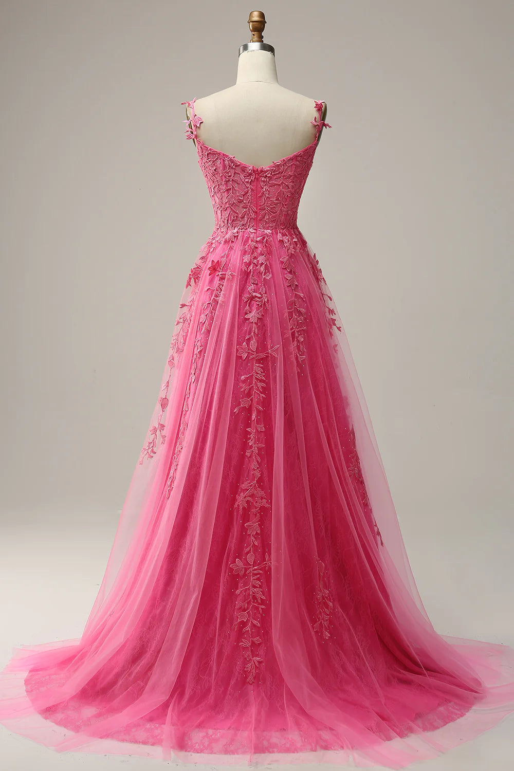 A Line Spaghetti Straps Prom Party Dresses With Appliques