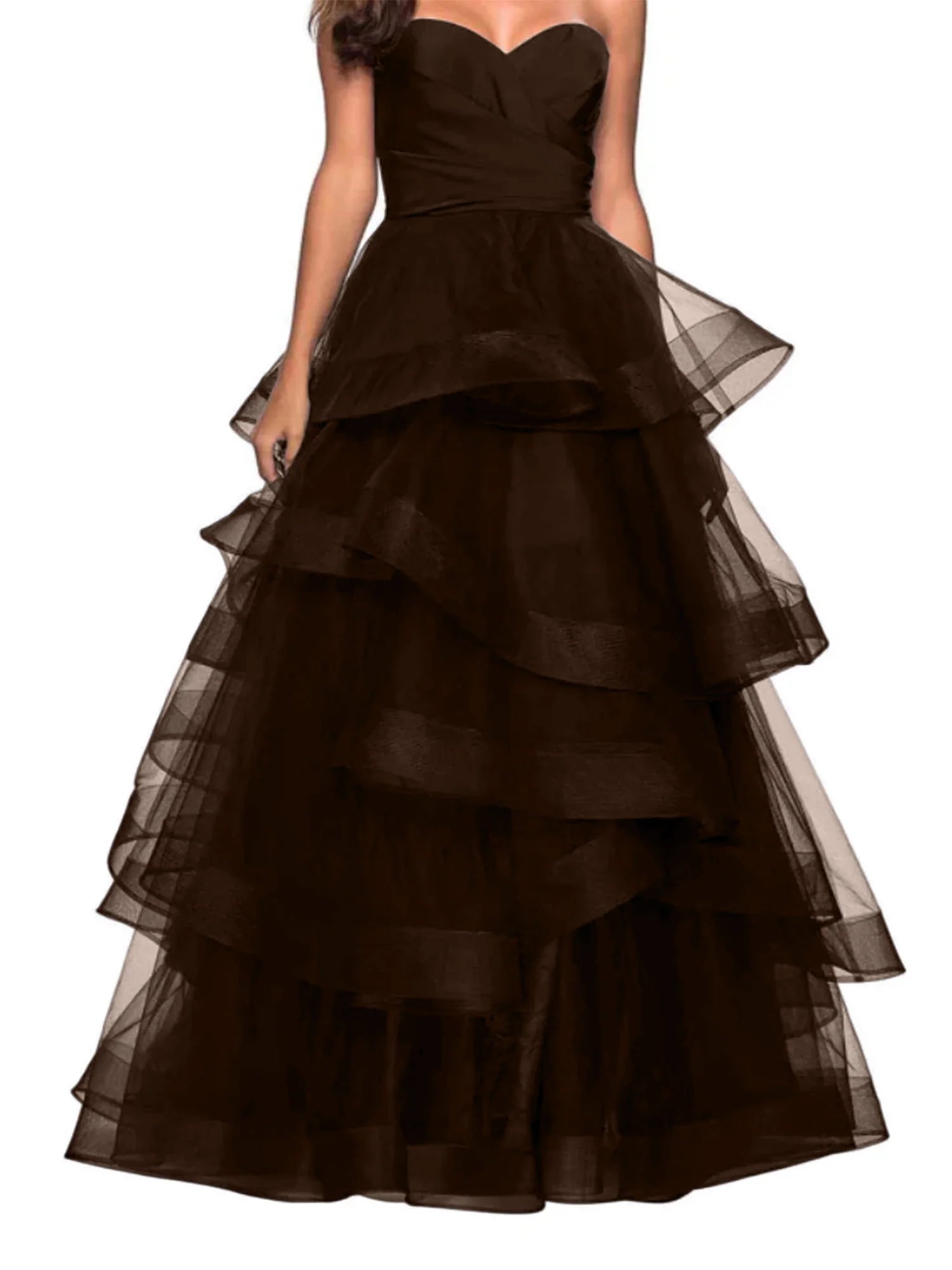 A-Line Sweetheart Ruffles Ball Gown Prom Dresses For Evening