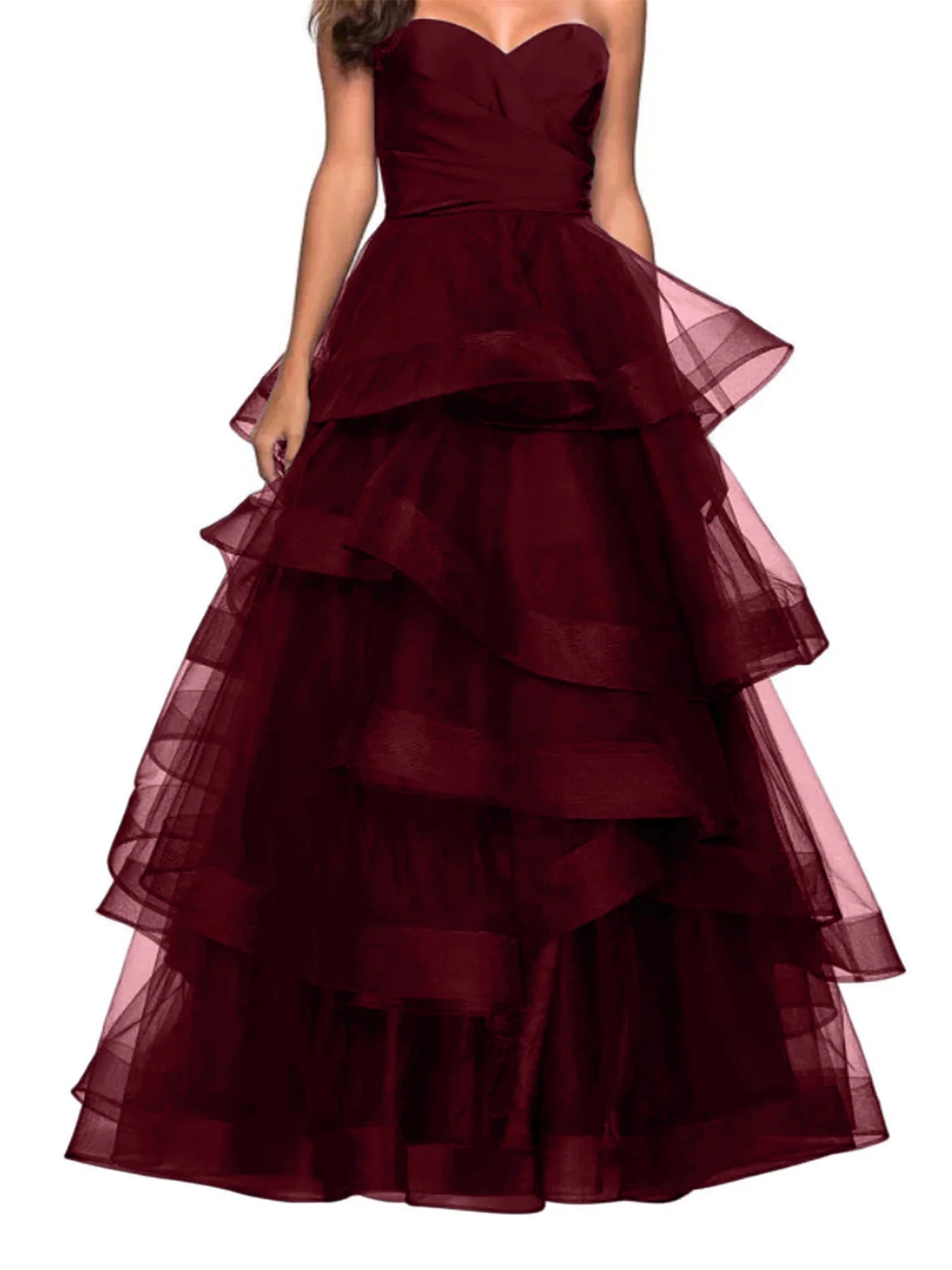 A-Line Sweetheart Ruffles Ball Gown Prom Dresses For Evening