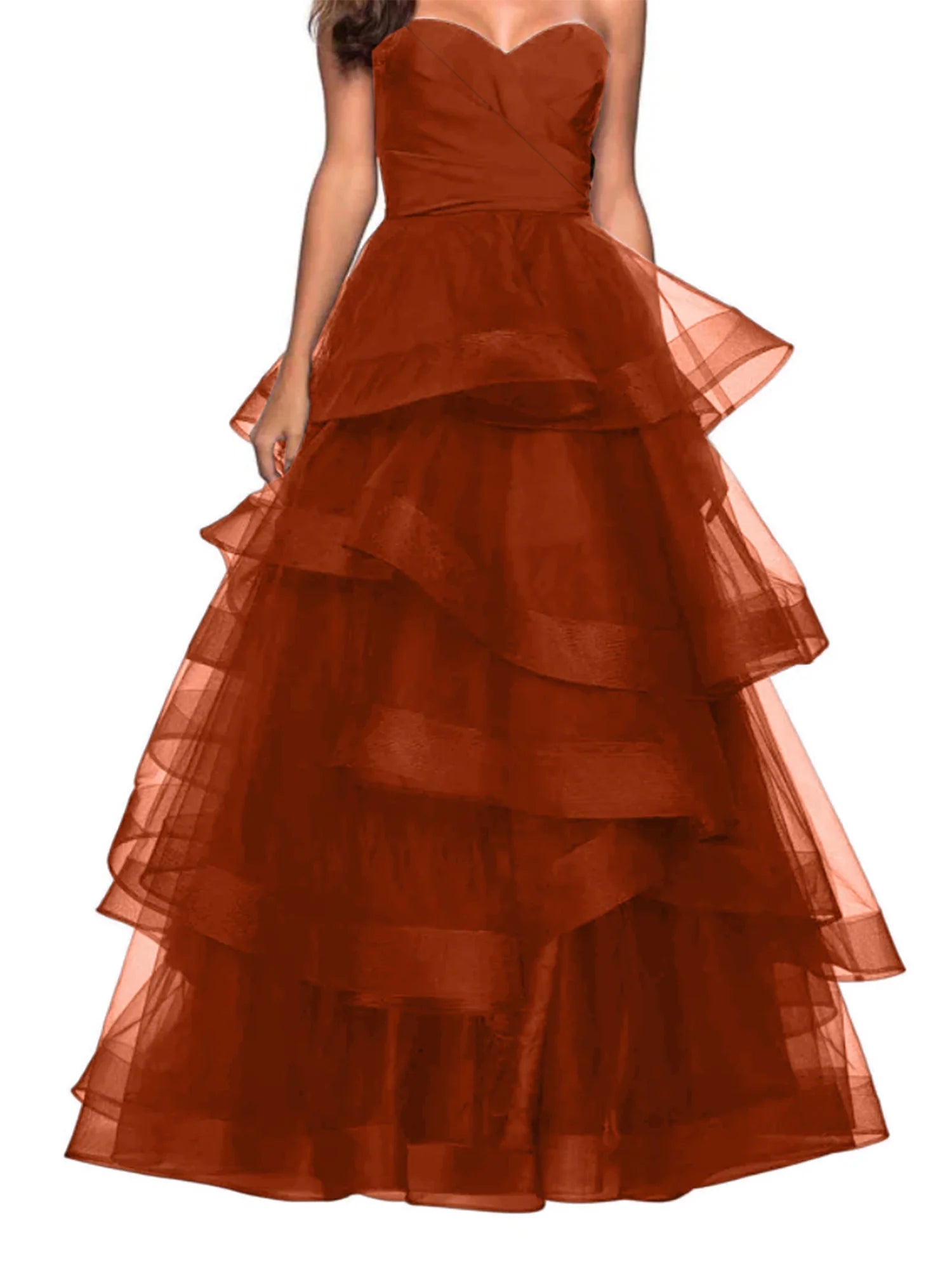 A-Line Sweetheart Ruffles Ball Gown Prom Dresses For Evening