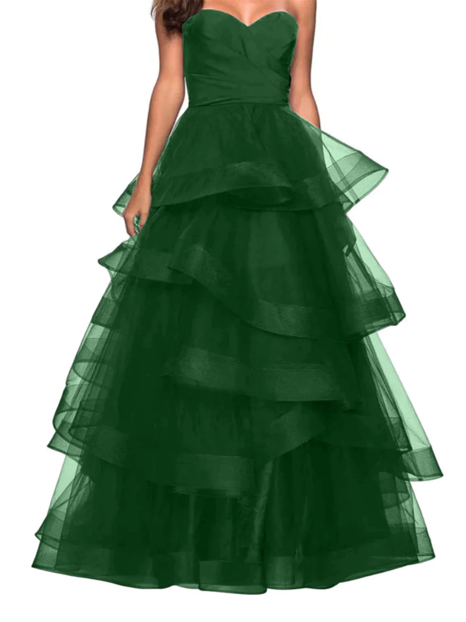 A-Line Sweetheart Ruffles Ball Gown Prom Dresses For Evening
