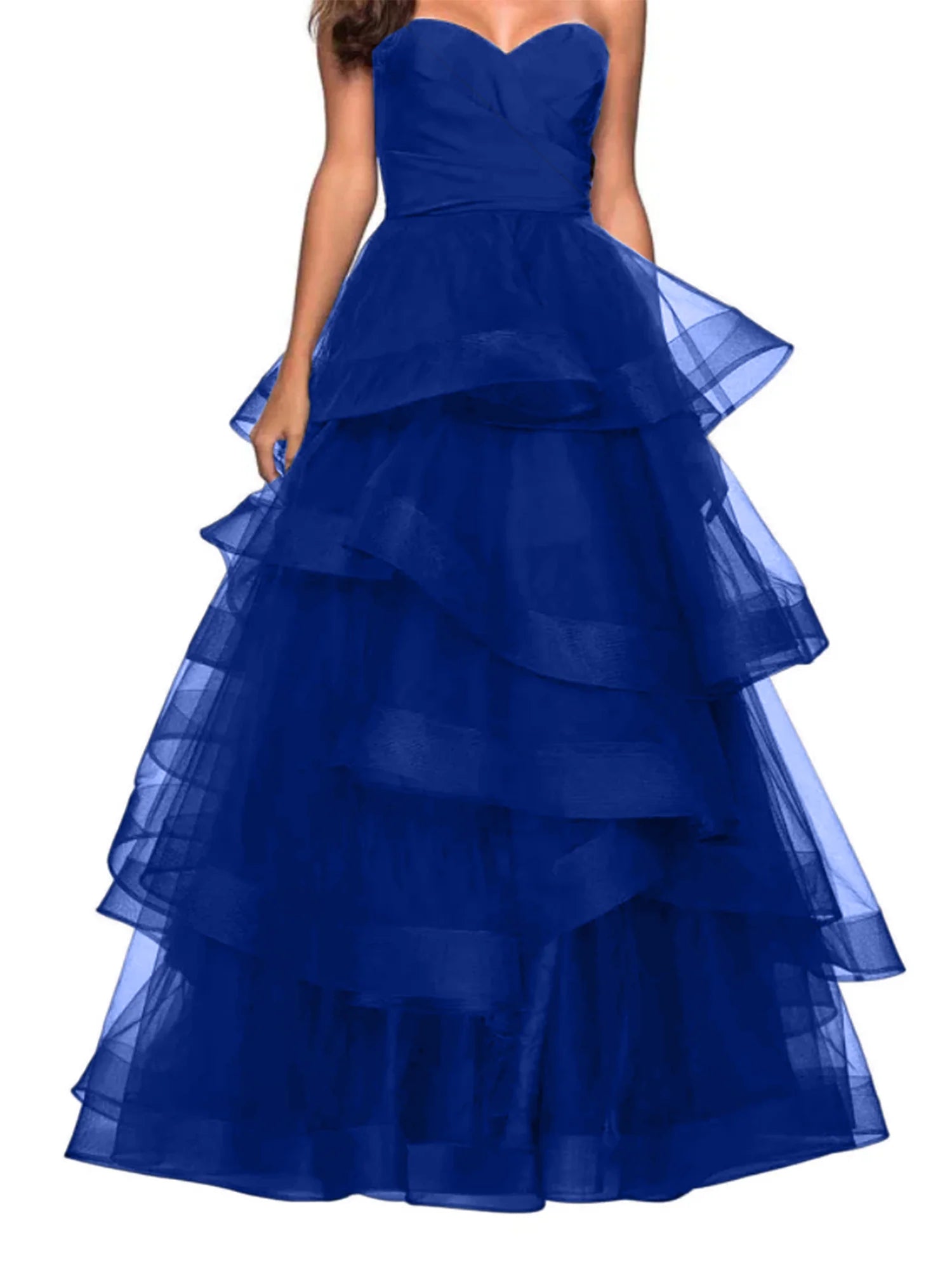 A-Line Sweetheart Ruffles Ball Gown Prom Dresses For Evening