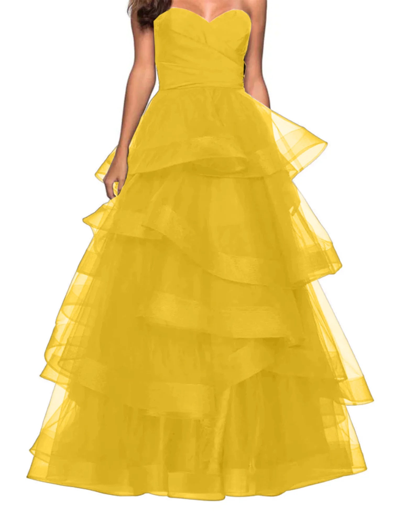 A-Line Sweetheart Ruffles Ball Gown Prom Dresses For Evening