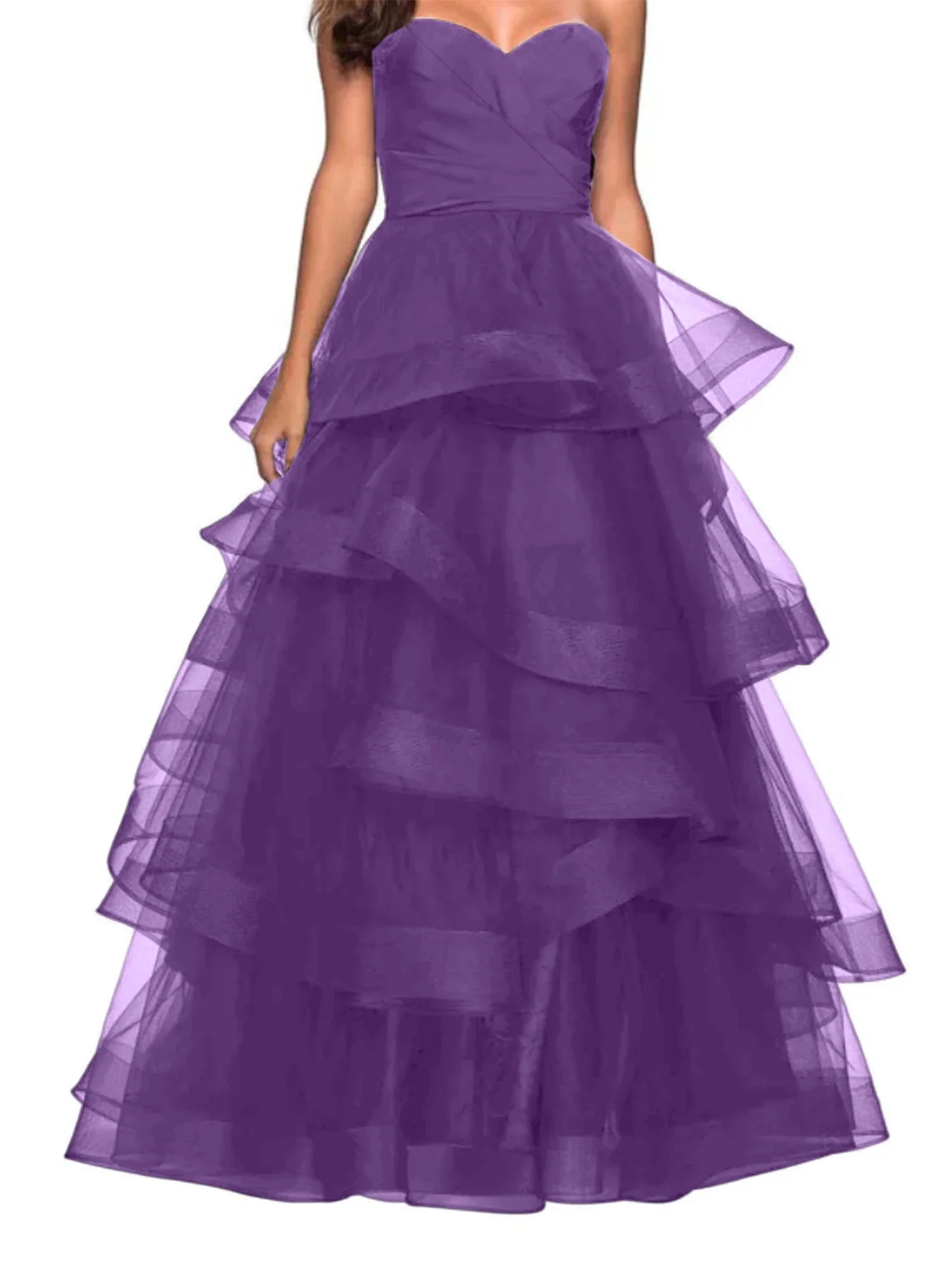 A-Line Sweetheart Ruffles Ball Gown Prom Dresses For Evening