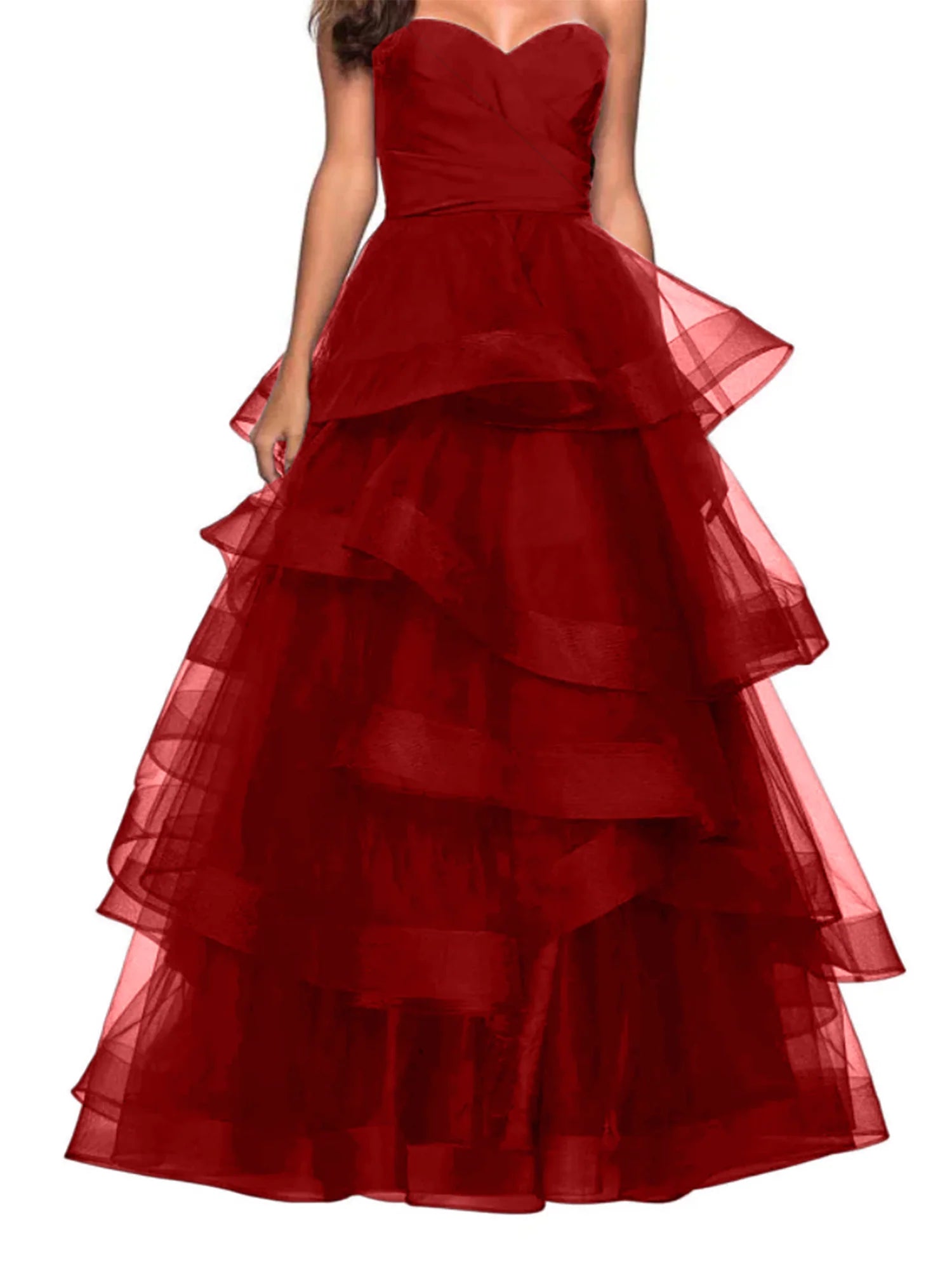 A-Line Sweetheart Ruffles Ball Gown Prom Dresses For Evening