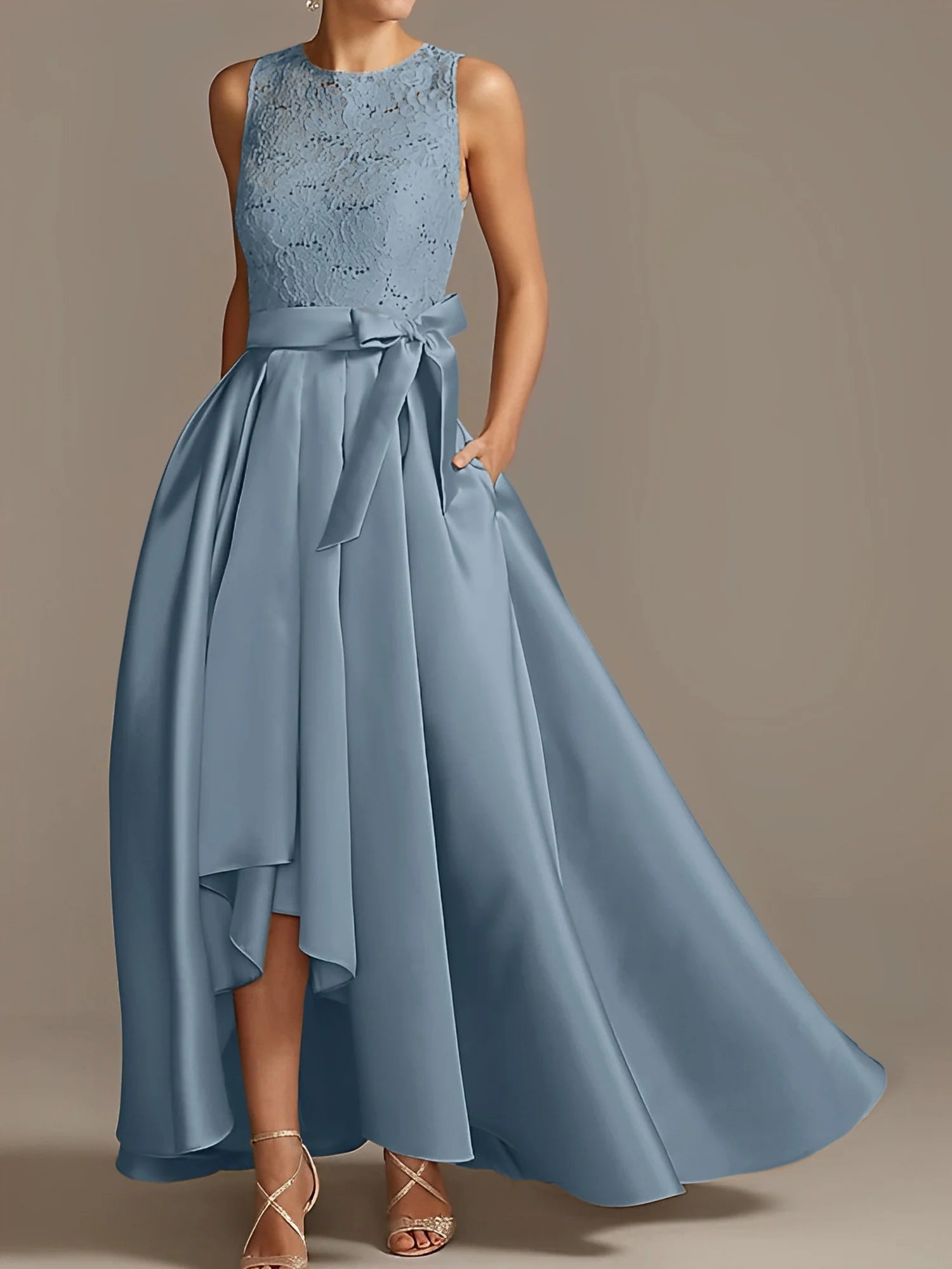 A-Line/Princess Jewel Neck Sleeveless Mother Of The Bride Dresses