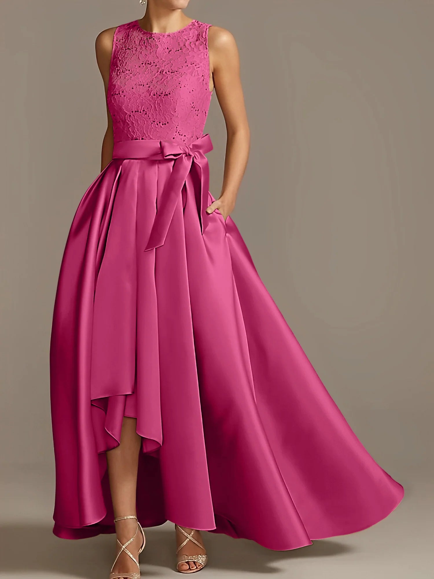 A-Line/Princess Jewel Neck Sleeveless Mother Of The Bride Dresses