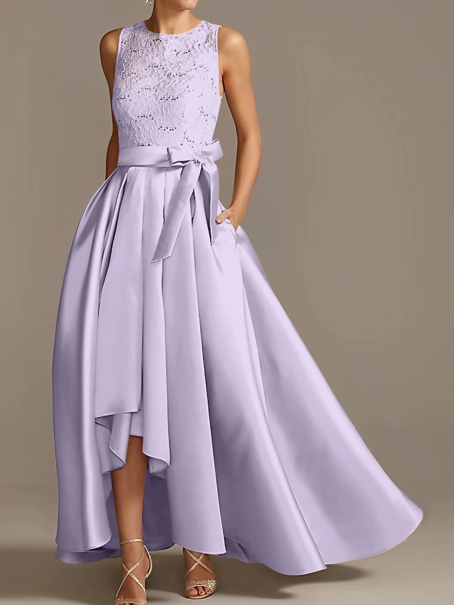 A-Line/Princess Jewel Neck Sleeveless Mother Of The Bride Dresses