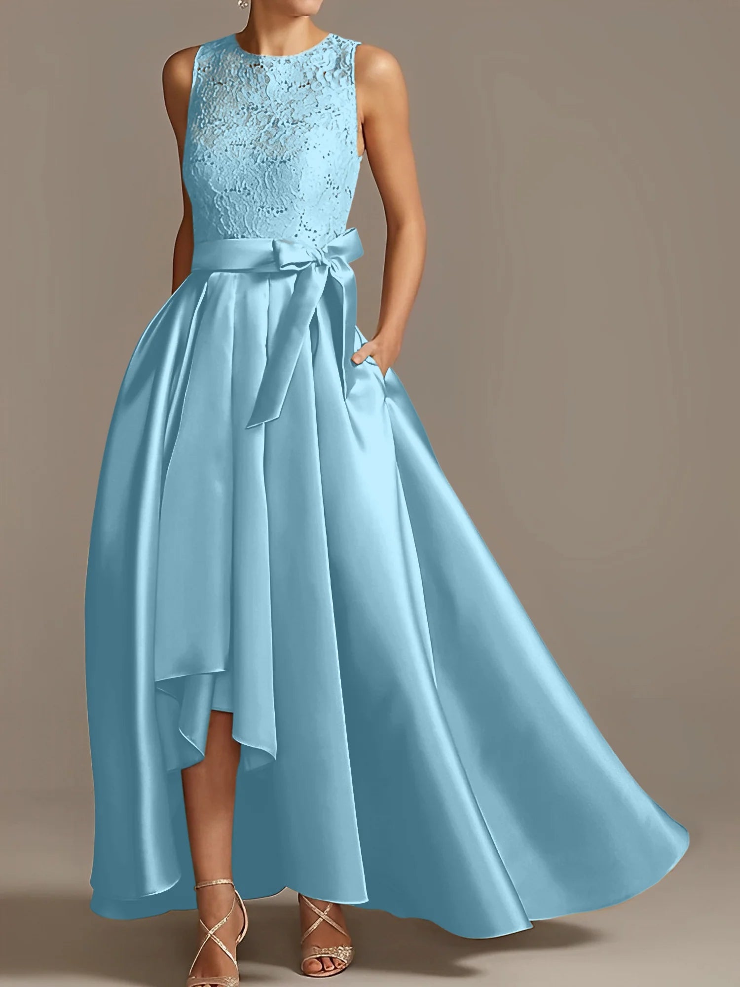 A-Line/Princess Jewel Neck Sleeveless Mother Of The Bride Dresses