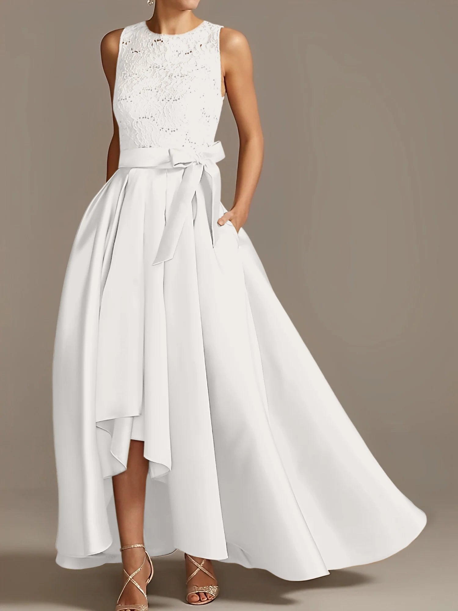A-Line/Princess Jewel Neck Sleeveless Mother Of The Bride Dresses