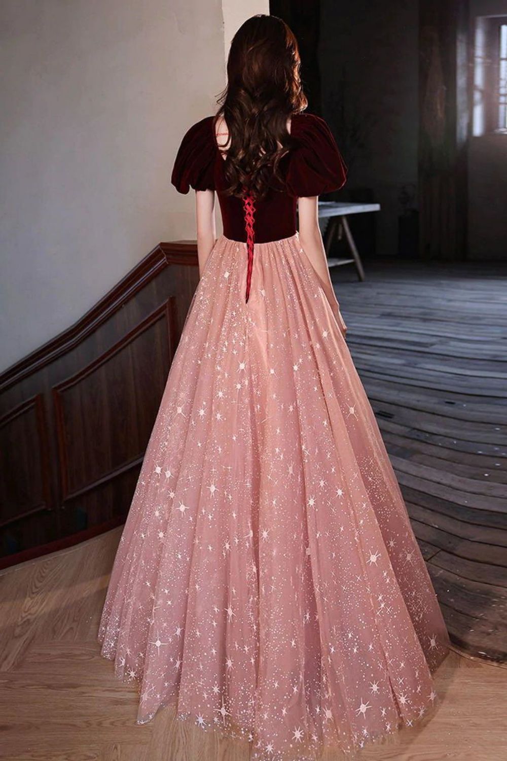 Weitese Princess A Line Square Neck Floor Length Formal Dress Party Dress
