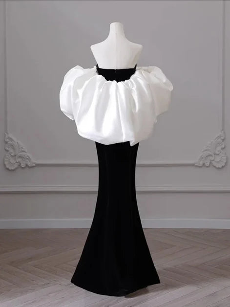 Black Velvet Mermaid Sweetheart Zipper Back Floor-Length Dress