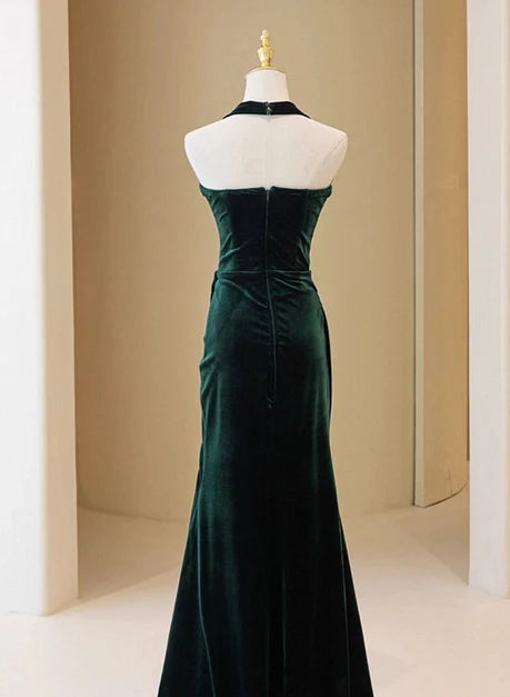 Luxury Mermaid Halter Sleeveless Zipper Back Long Prom Dress