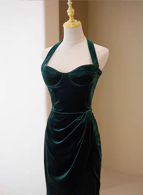 Luxury Mermaid Halter Sleeveless Zipper Back Long Prom Dress
