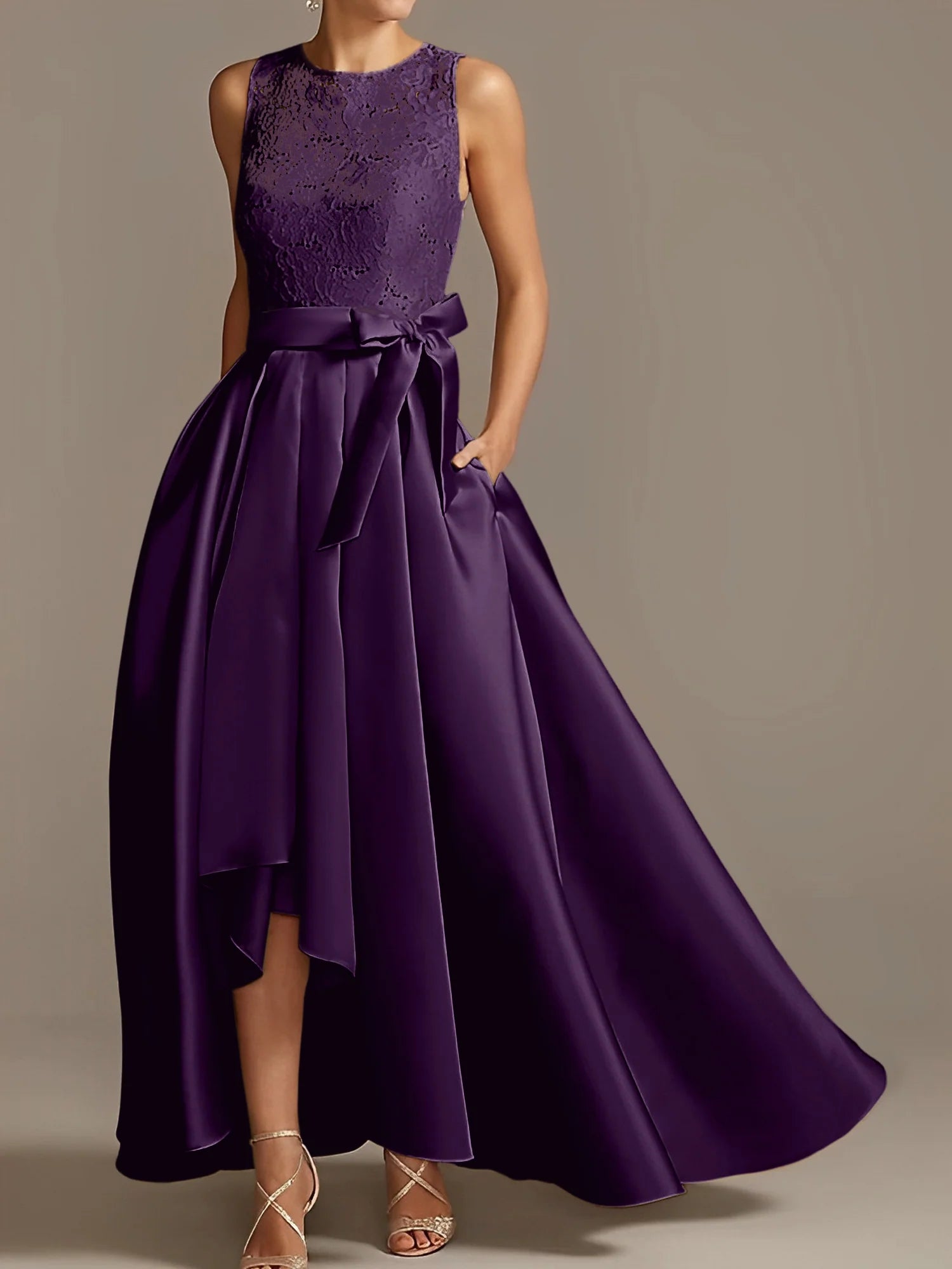 A-Line/Princess Jewel Neck Sleeveless Mother Of The Bride Dresses