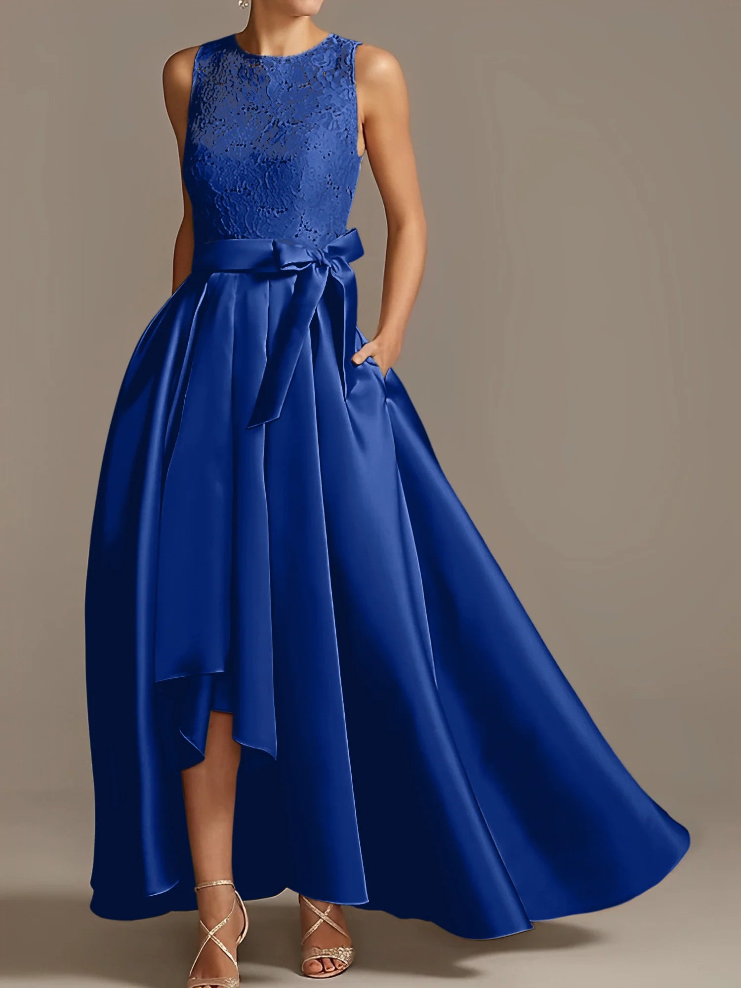 A-Line/Princess Jewel Neck Sleeveless Mother Of The Bride Dresses