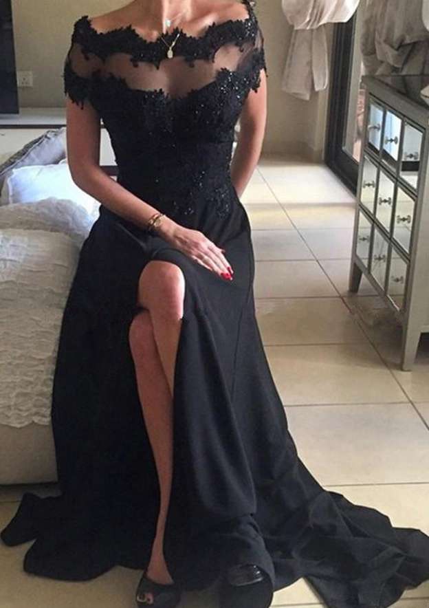 Robe de bal trapèze/princesse sans manches, épaules dénudées, fermeture éclair et perles