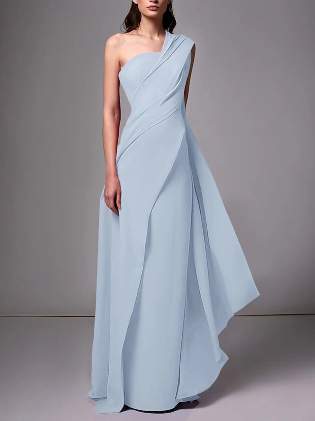 Sheath/Column One-Shoulder Sleeveless Evening Dresses