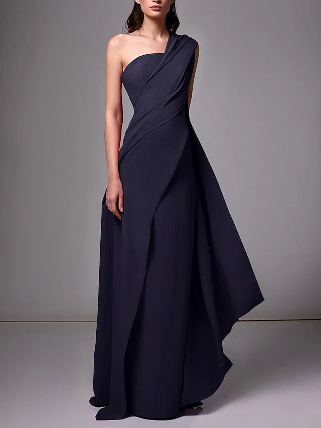 Sheath/Column One-Shoulder Sleeveless Evening Dresses