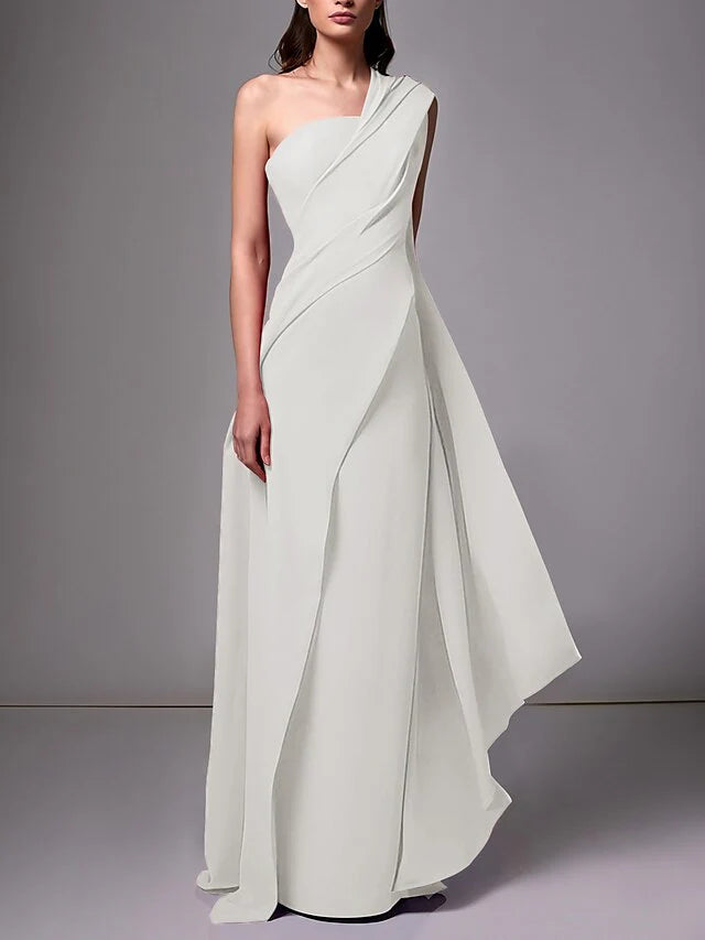 Sheath/Column One-Shoulder Sleeveless Evening Dresses