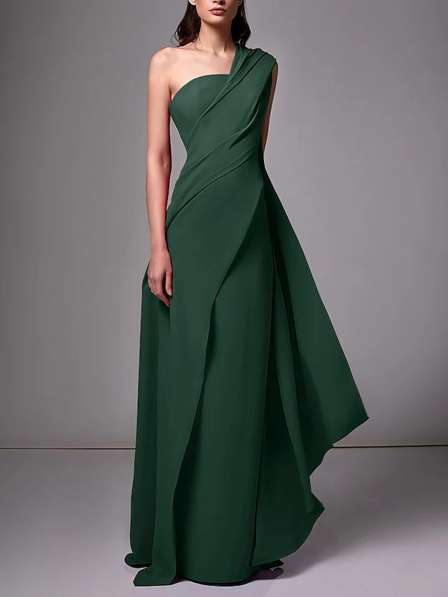 Sheath/Column One-Shoulder Sleeveless Evening Dresses