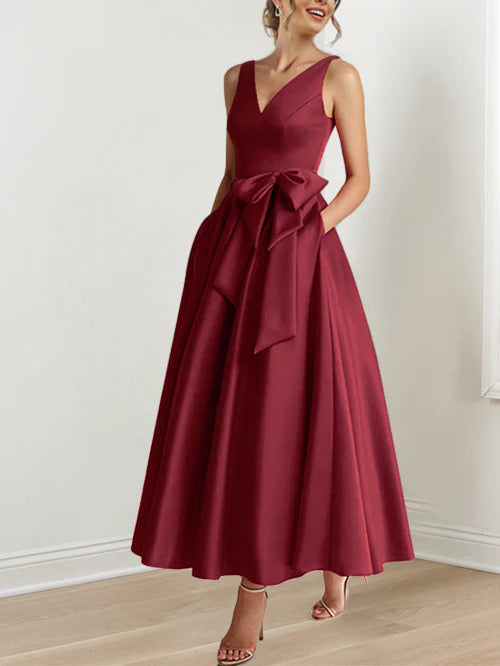 A-Line/Princess V-Neck Ankle-Length Mother Of The Bride Dresses