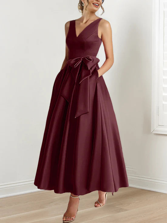 A-Line/Princess V-Neck Ankle-Length Mother Of The Bride Dresses