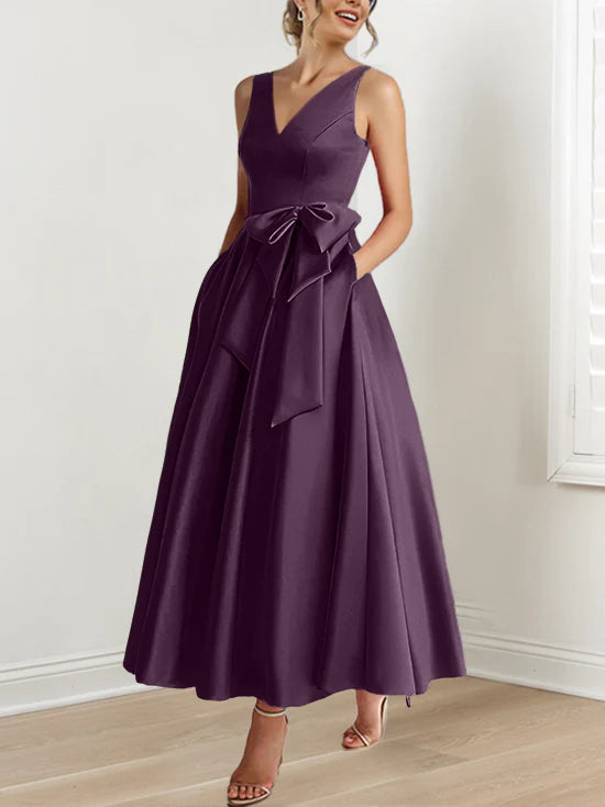 A-Line/Princess V-Neck Ankle-Length Mother Of The Bride Dresses