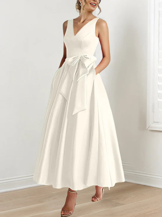 A-Line/Princess V-Neck Ankle-Length Mother Of The Bride Dresses