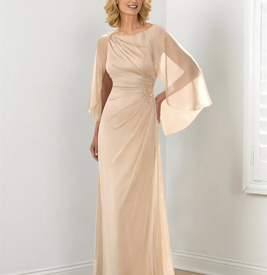 Sheath/Column Round Neck Mother Of The Bride Dresses
