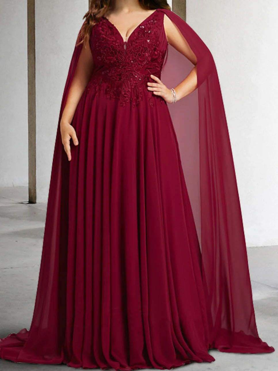 A-Line V-Neck Mother Of The Bride Dresses With Applique