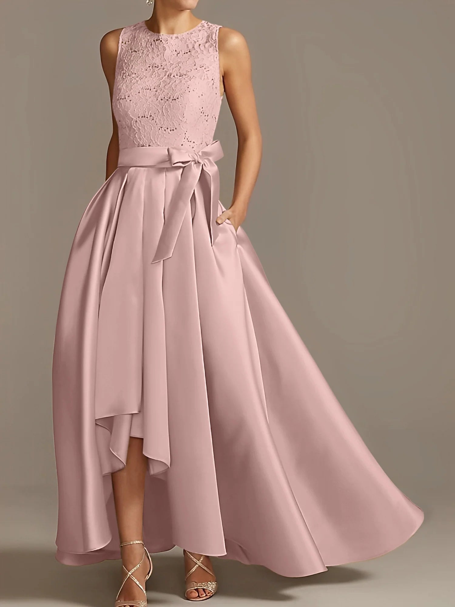 A-Line/Princess Jewel Neck Sleeveless Mother Of The Bride Dresses