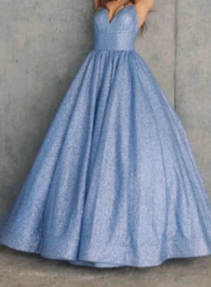 Spaghetti Straps V-Neck Sleeveless Floor-Length Long Prom Dresses