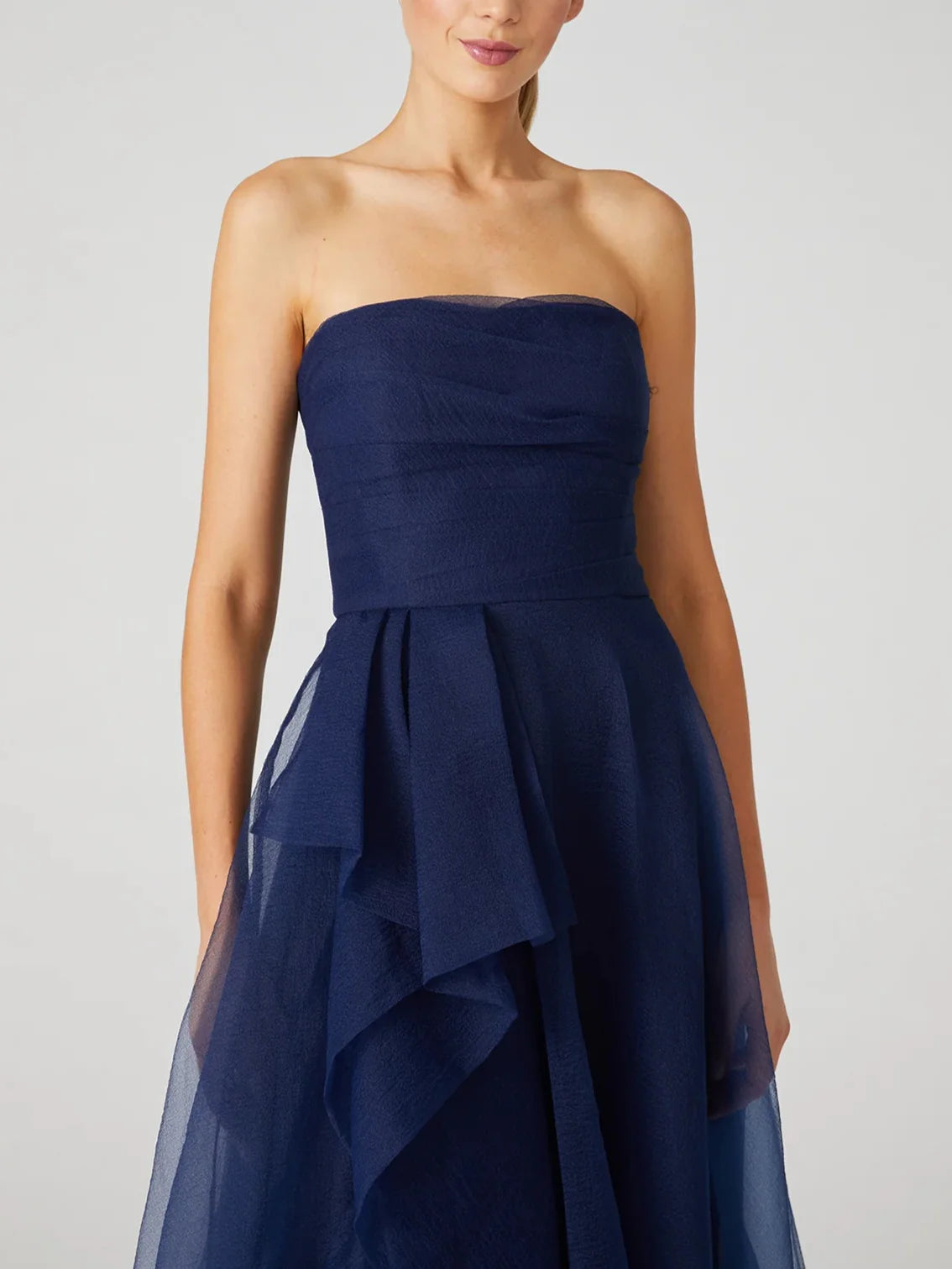 A-Line/Princess Strapless Sleeveless Ankle-Length Evening Dress