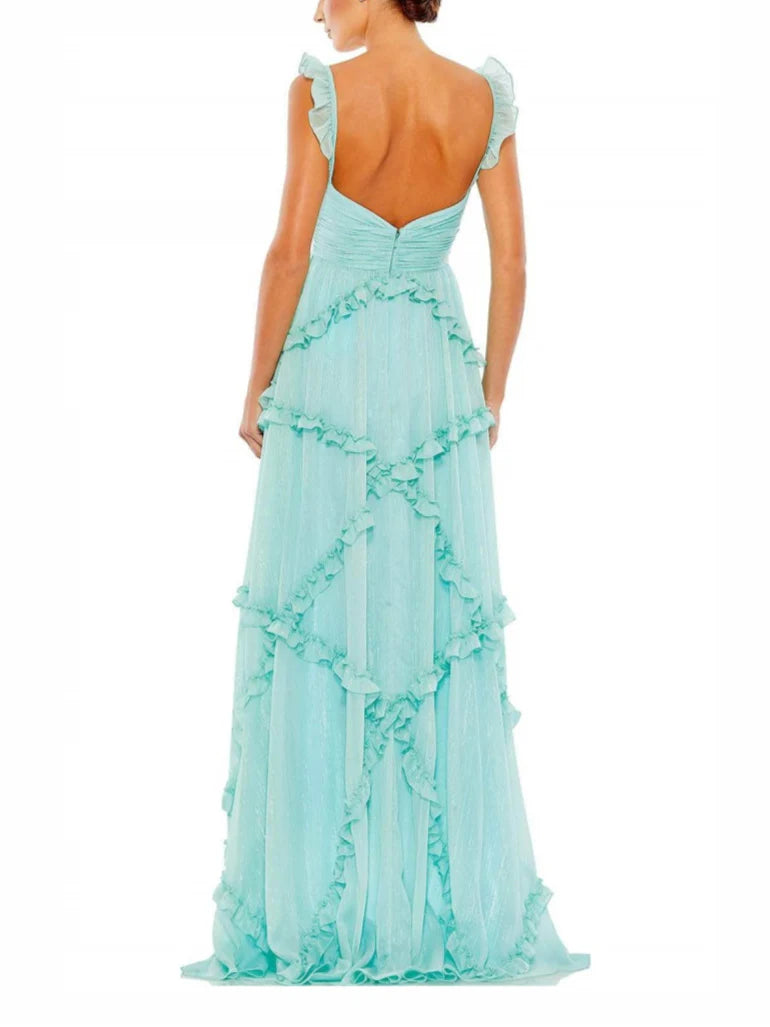 A-Line Spaghetti Straps Floor-Length Evening Dress