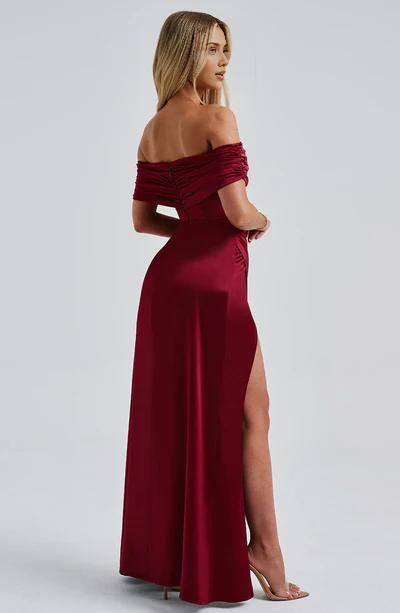 Vestidos de fiesta para mujer, vestido de noche de sirena con hombros descubiertos y corsé con abertura. 