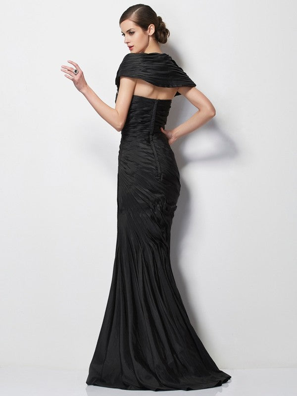 Sweetheart Short Sleeves Beading Long Taffeta Mother of the Bride Dresses