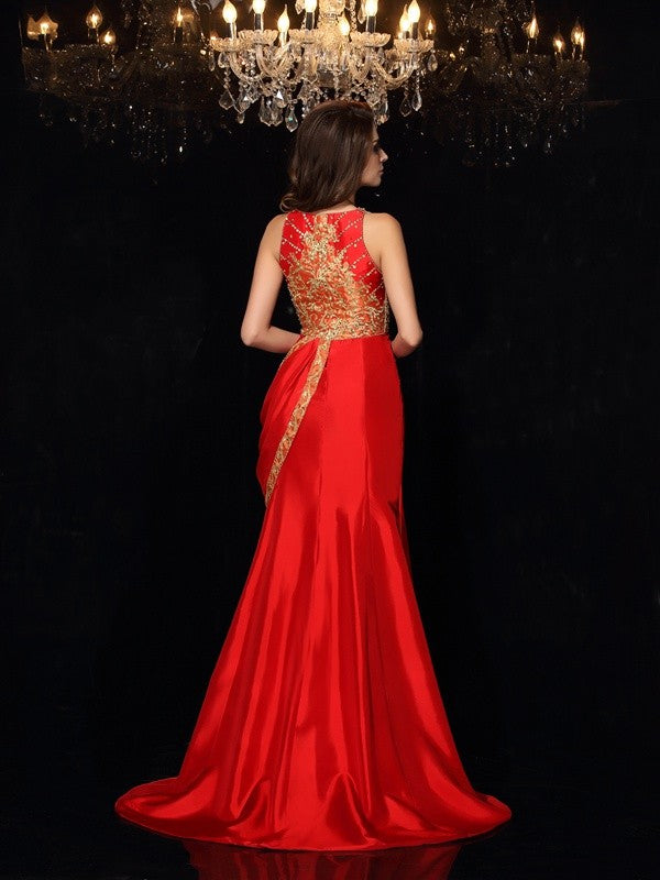 Sweetheart Sleeveless Long Taffeta Dresses