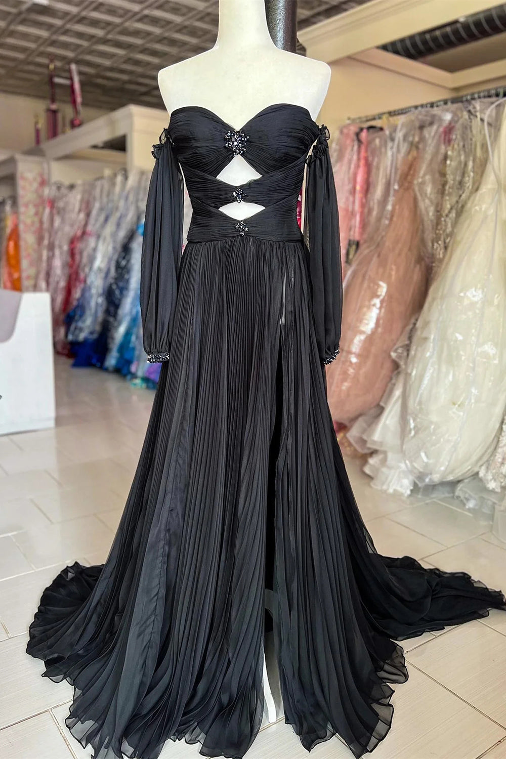 Weitese Stylish A Line Sweetheart Blue Long Prom Dress with Keyhole