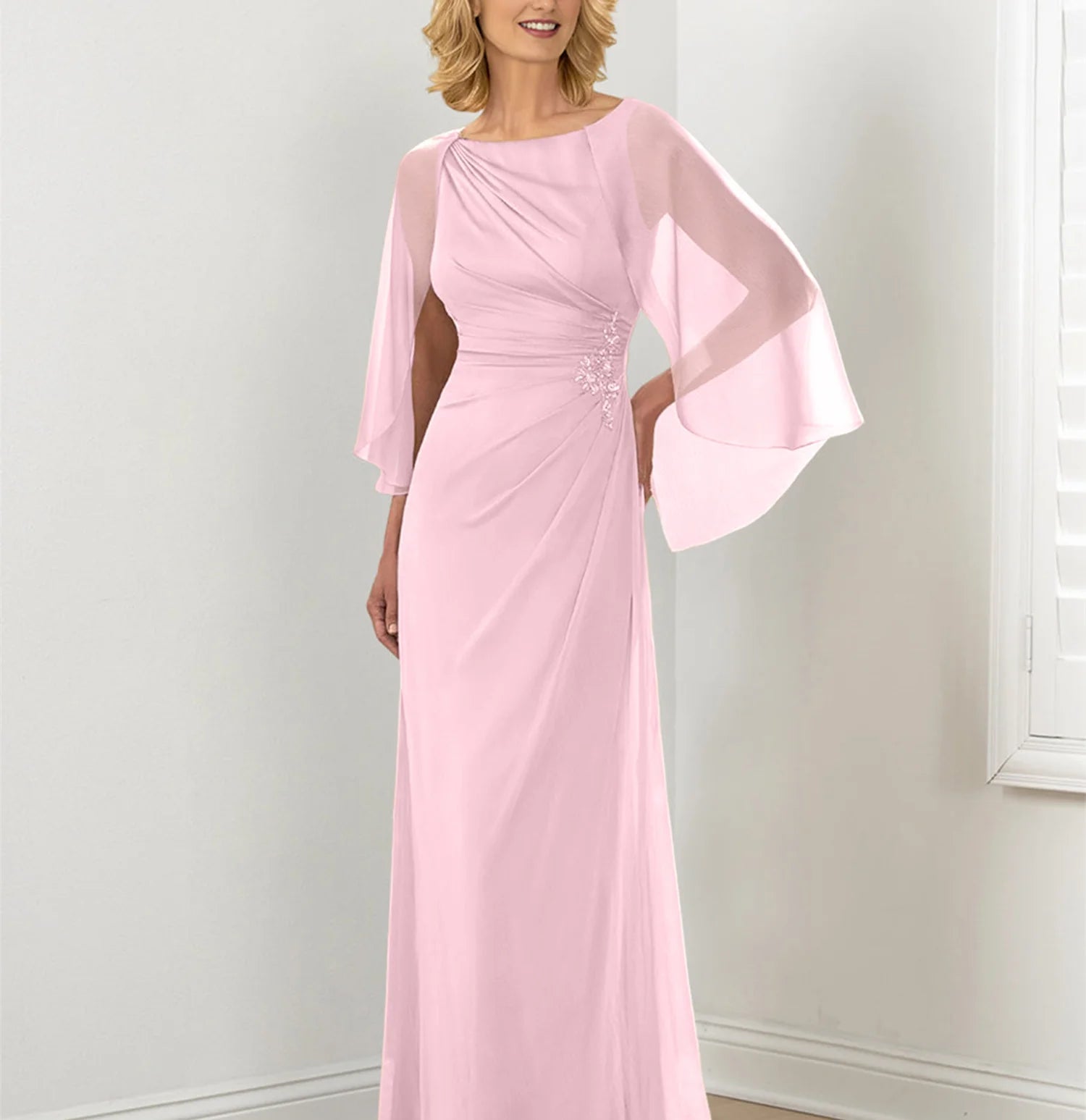 Sheath/Column Round Neck Mother Of The Bride Dresses