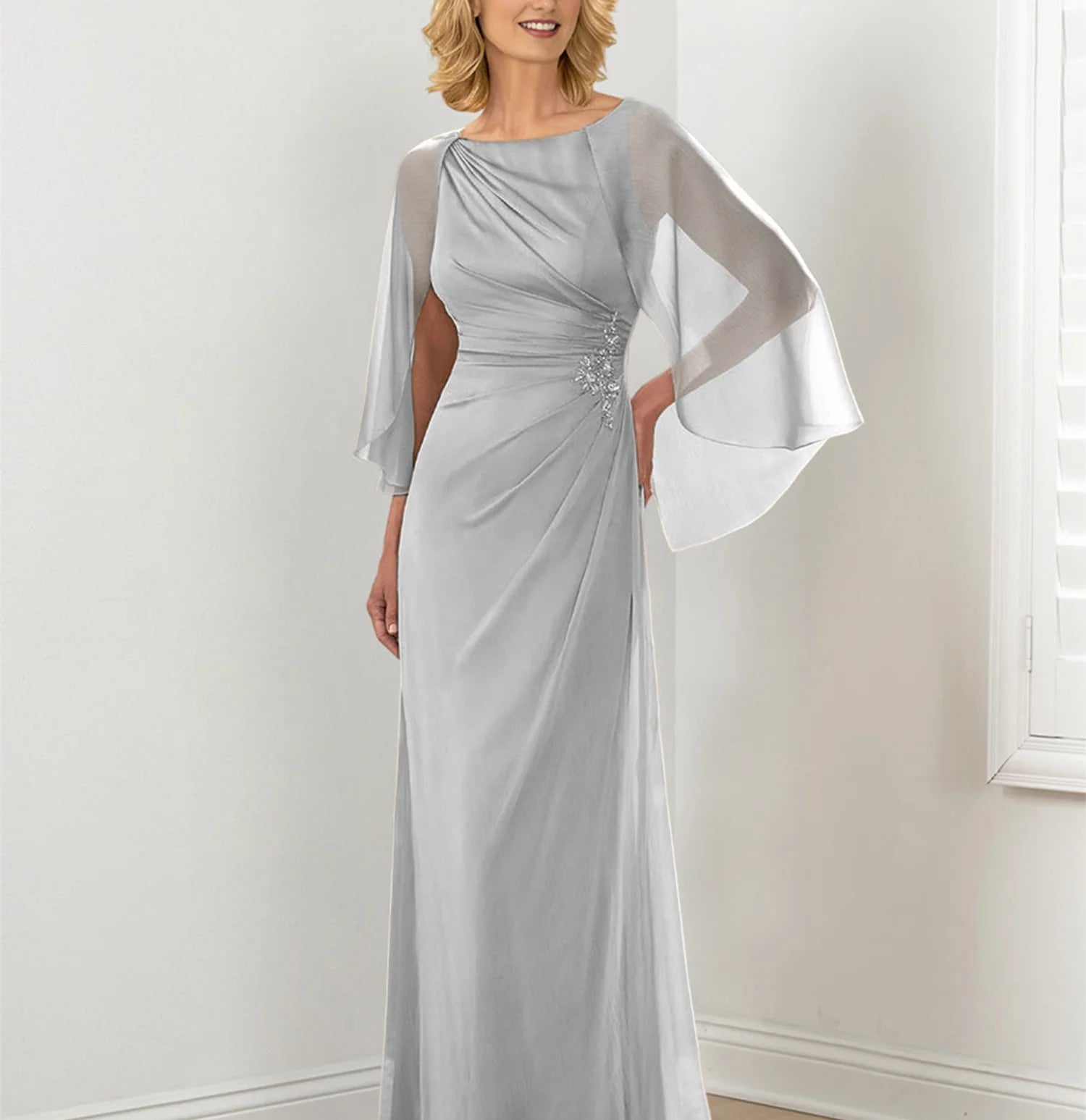 Sheath/Column Round Neck Mother Of The Bride Dresses