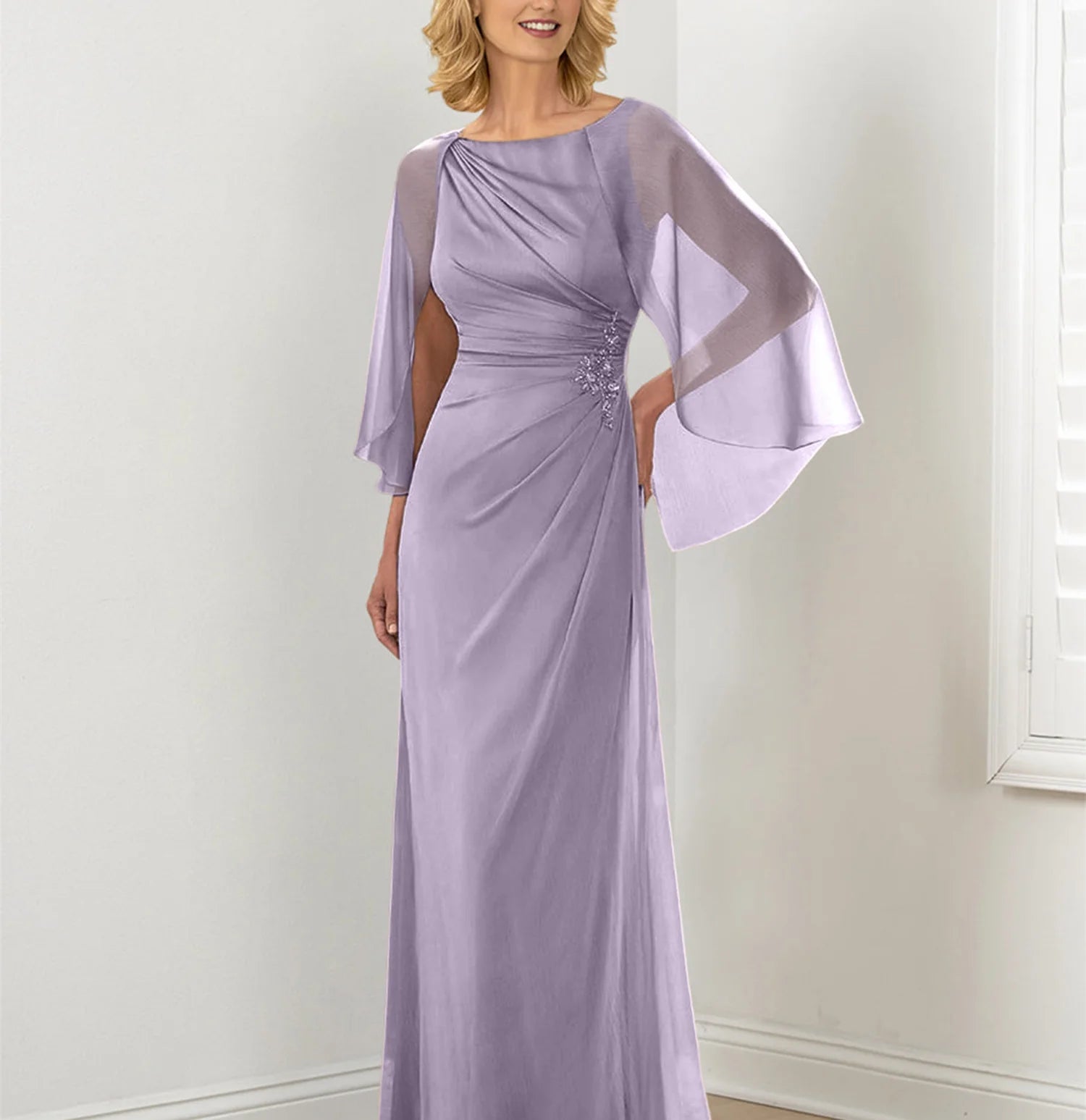 Sheath/Column Round Neck Mother Of The Bride Dresses