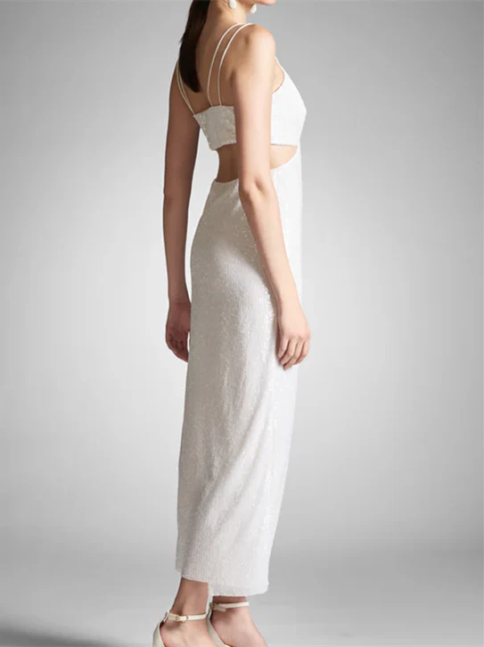Sheath Spaghetti Straps Ankle-Length Prarty Dresses Homecoming Dresses