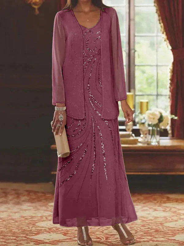 Sheath/Column V-Neck Mother Of The Bride Dresses