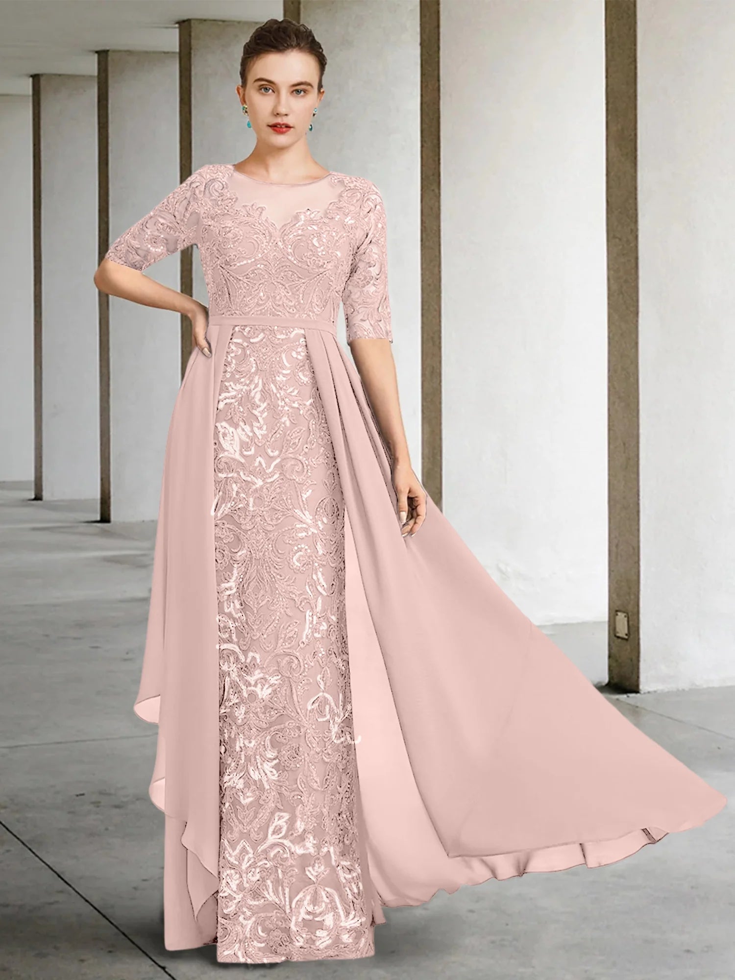A-Line Scoop Floor-Length Mother Of The Bride Dresses