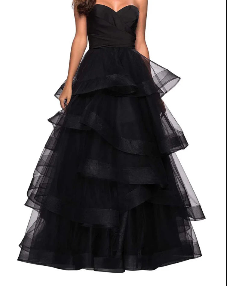 A-Line Sweetheart Ruffles Ball Gown Prom Dresses For Evening