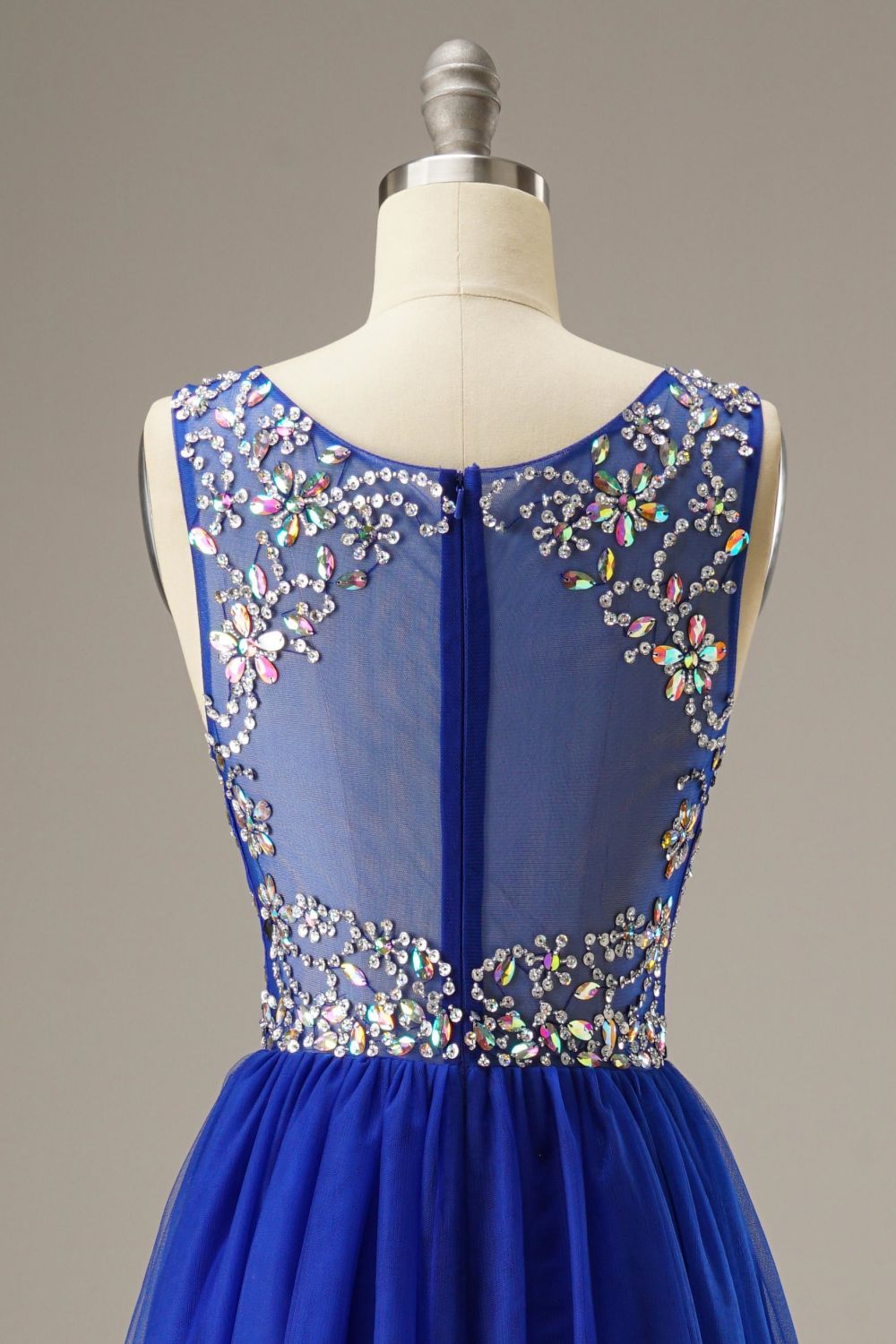 Weitese A-Line Floor Length Tulle Long Dress WIth Beading