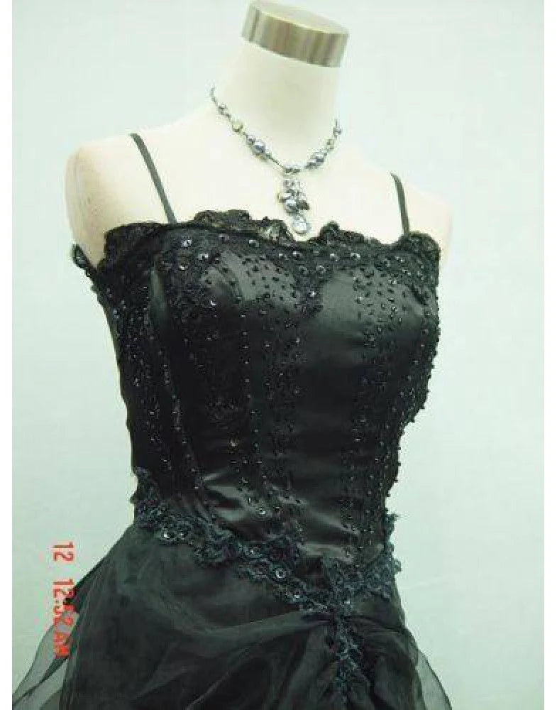 Weitese Formal Wear Dresses Black Straps Beading Vintage A-Line Long Party Dress Stores With Prom Dresses Formal Women's Dresses