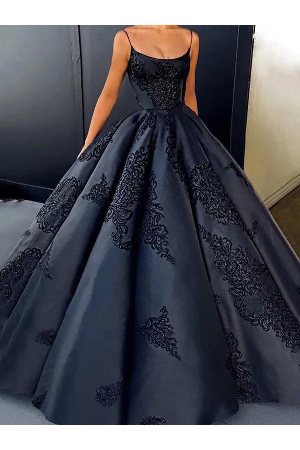 Robe de soirée longue noire à dos nu et appliques Weitese pour femme 